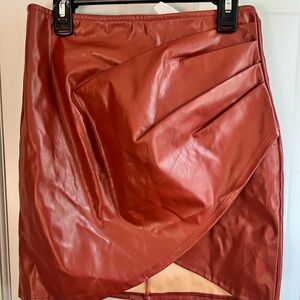 Windsor NWT size small rust faux leather mini skirt